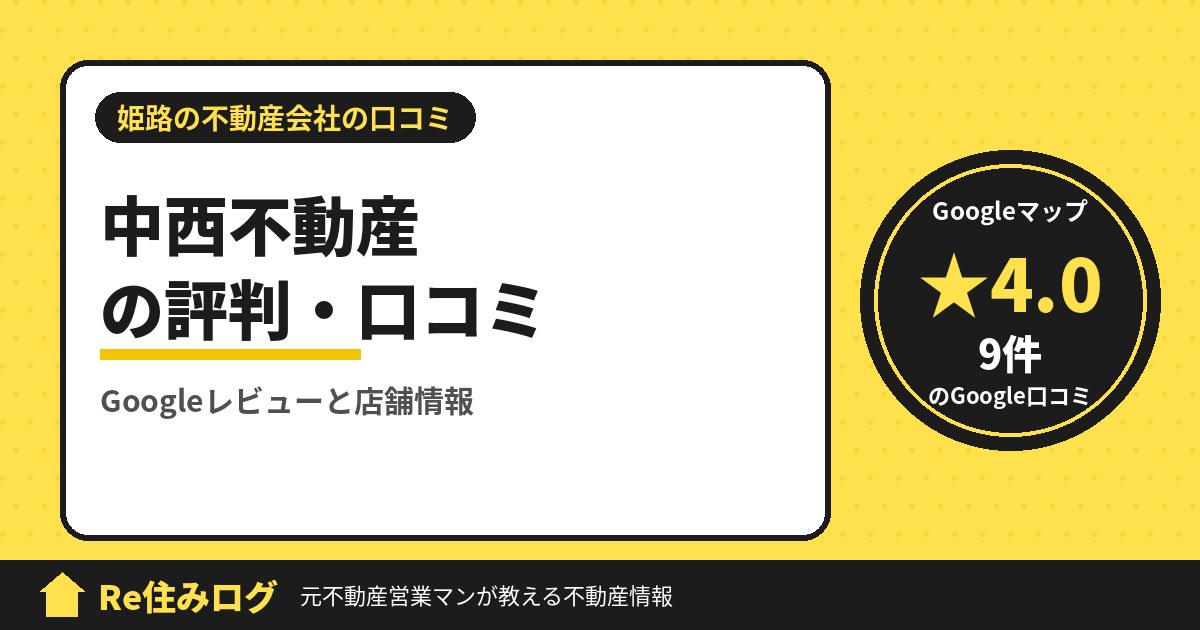 中西不動産の評判・口コミ