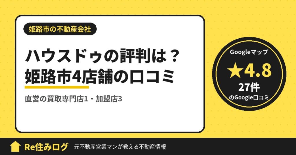 ハウスドゥの評判 姫路市4店舗の口コミ